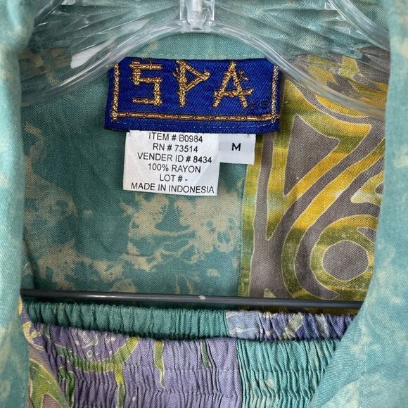 SPA Hawaiian Matching 2-Piece Rayon Button Down Shirt & Cropped Pants Size M EUC - Picture 2 of 8